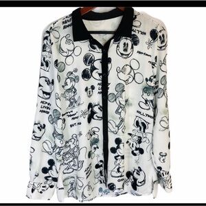 Disney Black and White Mickey Mouse Blouse